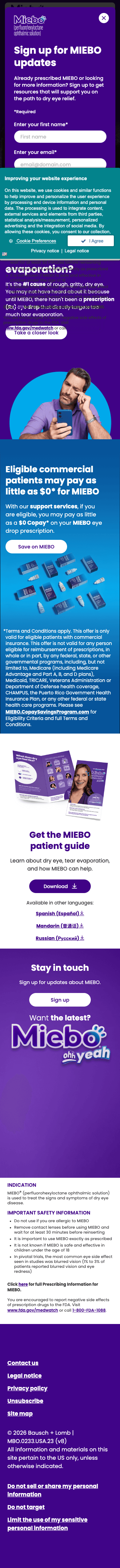 Miebo launched site — mobile