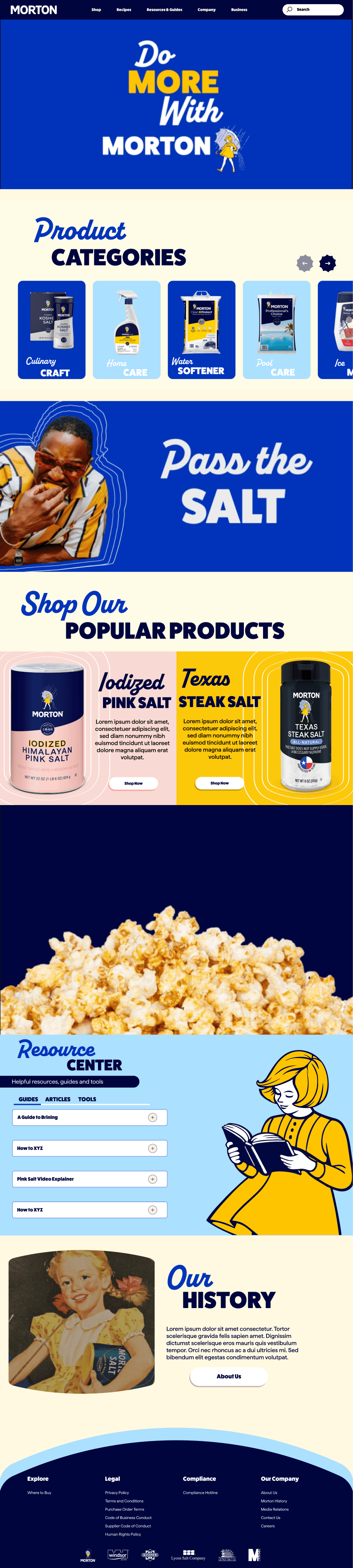 Morton Salt homepage redesign