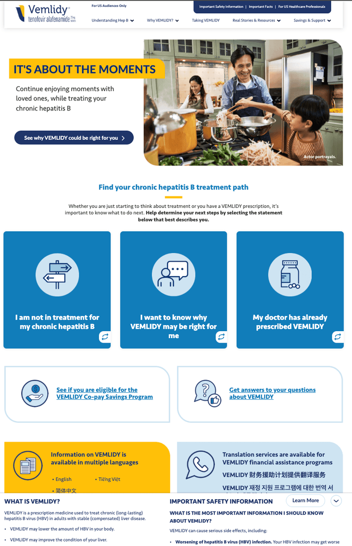 Vemlidy launched site — patient treatment path