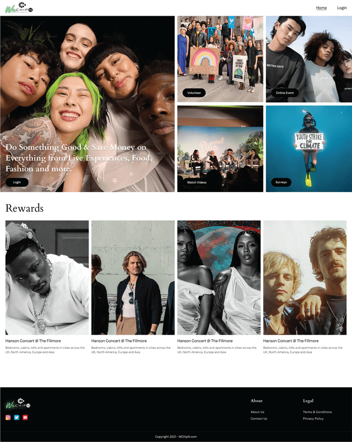 Old WeChipn home and rewards