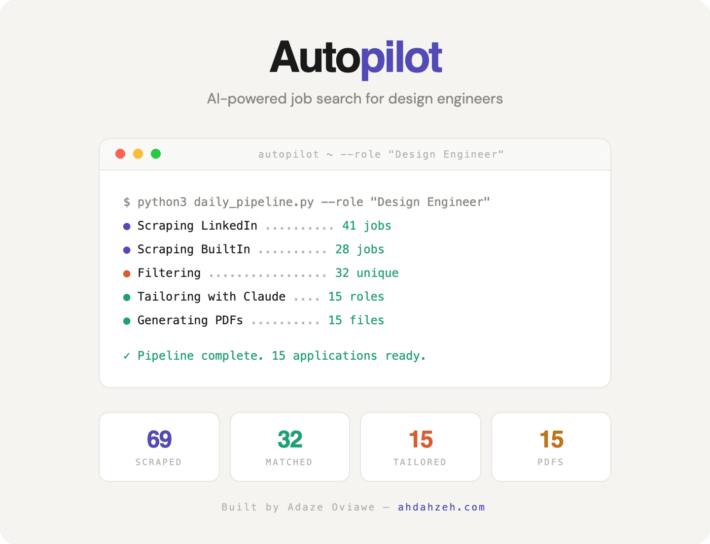 Autopilot pipeline run for Design Engineer