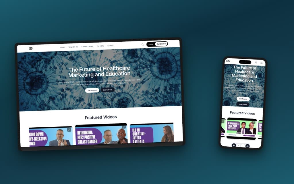 CHT marketing homepage shown on laptop and mobile against a teal backdrop